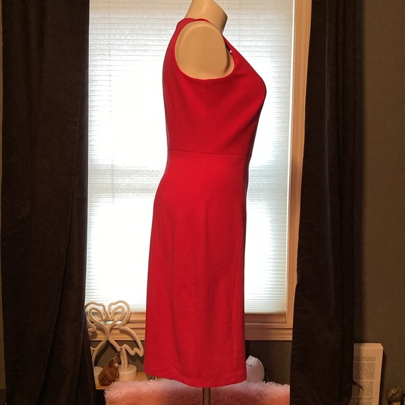 Cage front lined petal pink sleeveless curve fitting dress size 14 - Picture 5 of 5